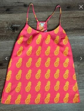NWT J Crew Sz 4  Pineapple Print Pink Cami Tank
